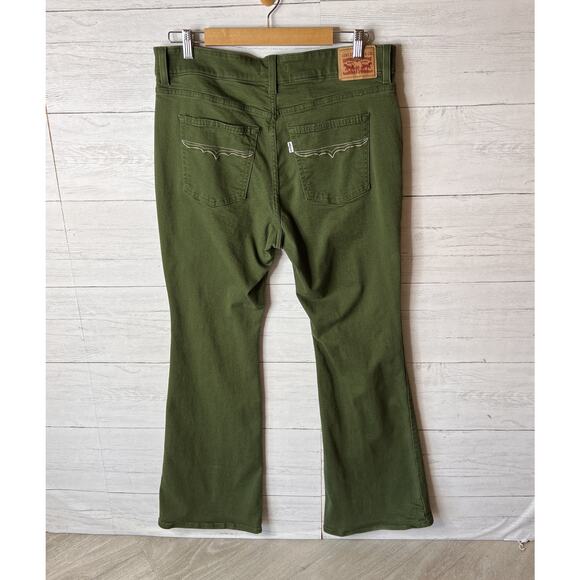 Levis Jeans Womens Size 33 Green Western High Rise Flare Colorful Bootcut - Picture 10 of 16